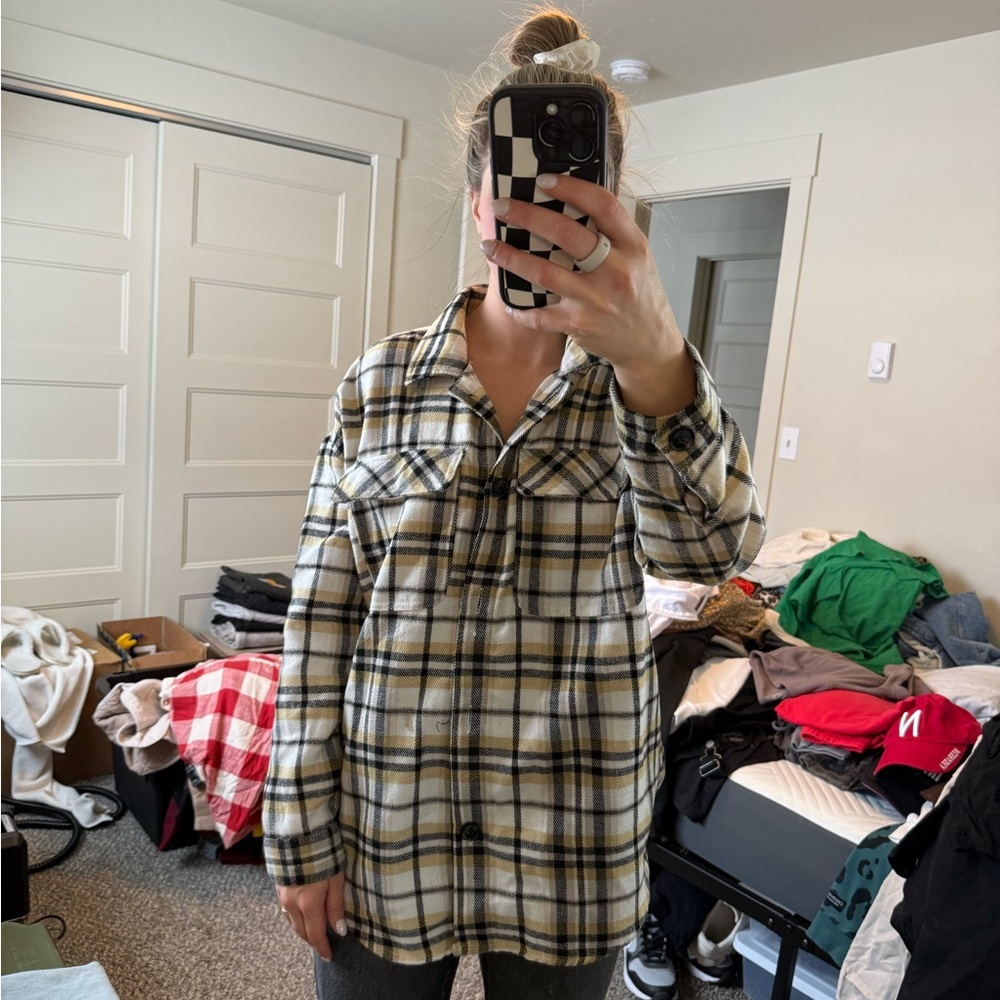 Plaid Button-Up Shirt